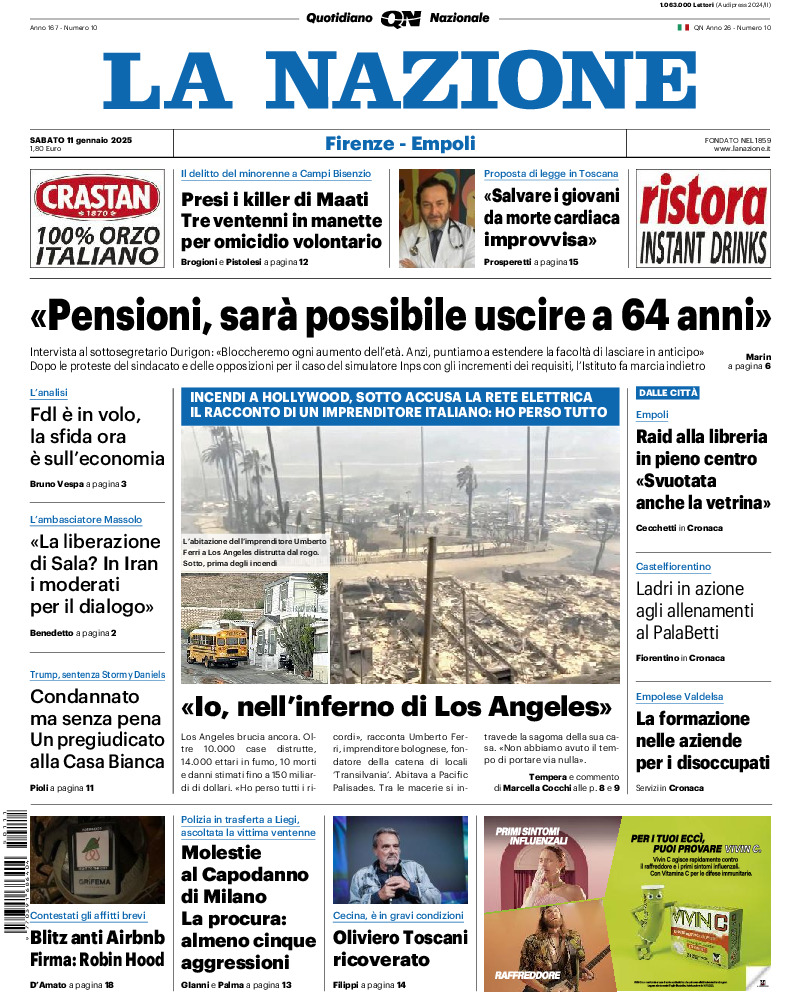 Prima-pagina-la nazione-edizione-di-oggi-20250111